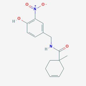 molecular formula C15H18N2O4 B7280862 N-[(4-hydroxy-3-nitrophenyl)methyl]-1-methylcyclohex-3-ene-1-carboxamide 