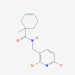 molecular formula C14H16BrFN2O B7280877 N-[(2-bromo-6-fluoropyridin-3-yl)methyl]-1-methylcyclohex-3-ene-1-carboxamide 