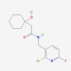 molecular formula C14H18BrFN2O2 B7280887 N-[(2-bromo-6-fluoropyridin-3-yl)methyl]-2-(1-hydroxycyclohexyl)acetamide 