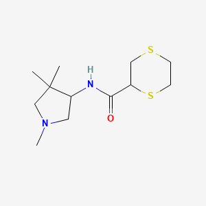 molecular formula C12H22N2OS2 B7280890 N-(1,4,4-trimethylpyrrolidin-3-yl)-1,4-dithiane-2-carboxamide 