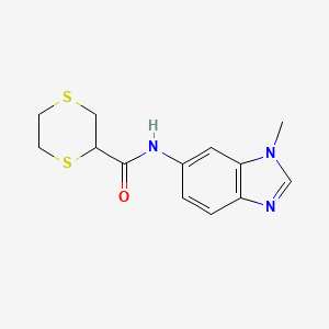 molecular formula C13H15N3OS2 B7280954 N-(3-methylbenzimidazol-5-yl)-1,4-dithiane-2-carboxamide 