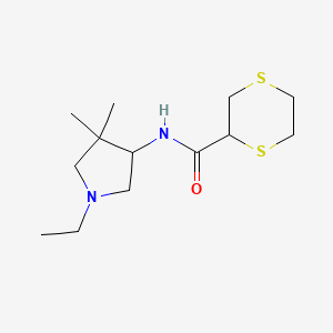 molecular formula C13H24N2OS2 B7280961 N-(1-ethyl-4,4-dimethylpyrrolidin-3-yl)-1,4-dithiane-2-carboxamide 