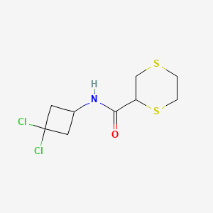molecular formula C9H13Cl2NOS2 B7280980 N-(3,3-dichlorocyclobutyl)-1,4-dithiane-2-carboxamide 