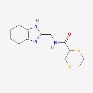 molecular formula C13H19N3OS2 B7281049 N-(4,5,6,7-tetrahydro-1H-benzimidazol-2-ylmethyl)-1,4-dithiane-2-carboxamide 