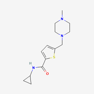 molecular formula C14H21N3OS B7281198 N-cyclopropyl-5-[(4-methylpiperazin-1-yl)methyl]thiophene-2-carboxamide 