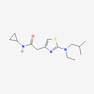 molecular formula C14H23N3OS B7281209 N-cyclopropyl-2-[2-[ethyl(2-methylpropyl)amino]-1,3-thiazol-4-yl]acetamide 