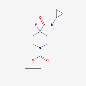 molecular formula C14H23FN2O3 B7281222 Tert-butyl 4-(cyclopropylcarbamoyl)-4-fluoropiperidine-1-carboxylate 