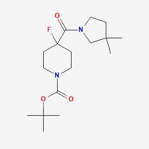 molecular formula C17H29FN2O3 B7281228 Tert-butyl 4-(3,3-dimethylpyrrolidine-1-carbonyl)-4-fluoropiperidine-1-carboxylate 