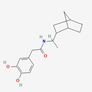 molecular formula C17H23NO3 B7281251 N-[1-(2-bicyclo[2.2.1]heptanyl)ethyl]-2-(3,4-dihydroxyphenyl)acetamide 
