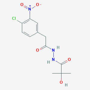 molecular formula C12H14ClN3O5 B7281269 N'-[2-(4-chloro-3-nitrophenyl)acetyl]-2-hydroxy-2-methylpropanehydrazide 