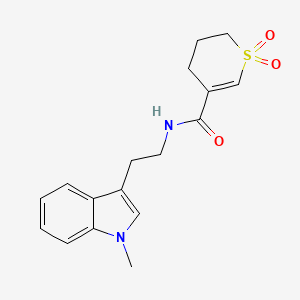 molecular formula C17H20N2O3S B7281286 N-[2-(1-methylindol-3-yl)ethyl]-1,1-dioxo-3,4-dihydro-2H-thiopyran-5-carboxamide 