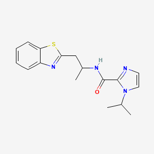 molecular formula C17H20N4OS B7281345 N-[1-(1,3-benzothiazol-2-yl)propan-2-yl]-1-propan-2-ylimidazole-2-carboxamide 