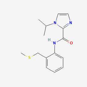 molecular formula C15H19N3OS B7281359 N-[2-(methylsulfanylmethyl)phenyl]-1-propan-2-ylimidazole-2-carboxamide 