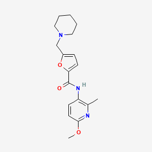 molecular formula C18H23N3O3 B7281378 N-(6-methoxy-2-methylpyridin-3-yl)-5-(piperidin-1-ylmethyl)furan-2-carboxamide 