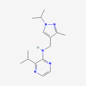 molecular formula C15H23N5 B7281382 N-[(3-methyl-1-propan-2-ylpyrazol-4-yl)methyl]-3-propan-2-ylpyrazin-2-amine 