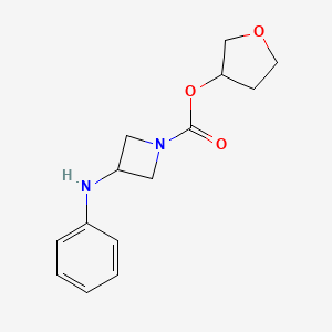 molecular formula C14H18N2O3 B7281387 Oxolan-3-yl 3-anilinoazetidine-1-carboxylate 