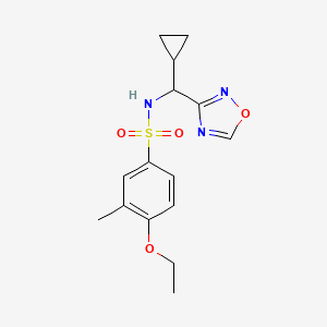 molecular formula C15H19N3O4S B7281400 N-[cyclopropyl(1,2,4-oxadiazol-3-yl)methyl]-4-ethoxy-3-methylbenzenesulfonamide 