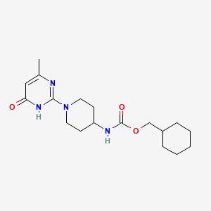molecular formula C18H28N4O3 B7281549 cyclohexylmethyl N-[1-(4-methyl-6-oxo-1H-pyrimidin-2-yl)piperidin-4-yl]carbamate 