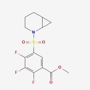 molecular formula C14H14F3NO4S B7281600 Methyl 5-(2-azabicyclo[4.1.0]heptan-2-ylsulfonyl)-2,3,4-trifluorobenzoate 
