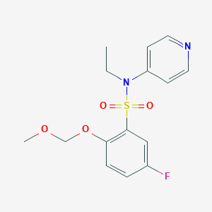 molecular formula C15H17FN2O4S B7281601 N-ethyl-5-fluoro-2-(methoxymethoxy)-N-pyridin-4-ylbenzenesulfonamide 