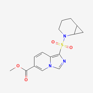 molecular formula C15H17N3O4S B7281626 Methyl 1-(2-azabicyclo[4.1.0]heptan-2-ylsulfonyl)imidazo[1,5-a]pyridine-6-carboxylate 