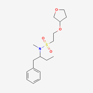 molecular formula C17H27NO4S B7281639 N-methyl-2-(oxolan-3-yloxy)-N-(1-phenylbutan-2-yl)ethanesulfonamide 