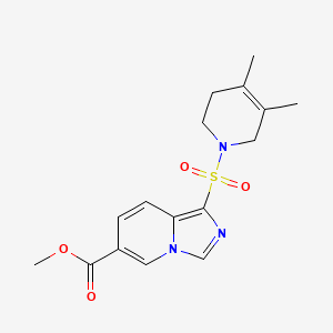 molecular formula C16H19N3O4S B7281646 methyl 1-[(4,5-dimethyl-3,6-dihydro-2H-pyridin-1-yl)sulfonyl]imidazo[1,5-a]pyridine-6-carboxylate 