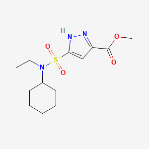molecular formula C13H21N3O4S B7281649 methyl 5-[cyclohexyl(ethyl)sulfamoyl]-1H-pyrazole-3-carboxylate 