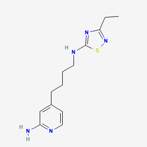 molecular formula C13H19N5S B7281824 N-[4-(2-aminopyridin-4-yl)butyl]-3-ethyl-1,2,4-thiadiazol-5-amine 