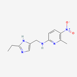 molecular formula C12H15N5O2 B7281832 N-[(2-ethyl-1H-imidazol-5-yl)methyl]-6-methyl-5-nitropyridin-2-amine 