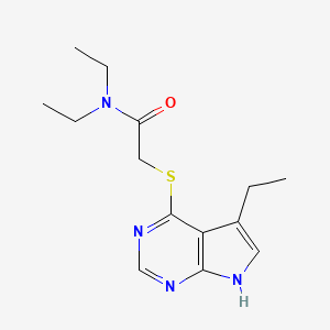 molecular formula C14H20N4OS B7281882 N,N-diethyl-2-[(5-ethyl-7H-pyrrolo[2,3-d]pyrimidin-4-yl)sulfanyl]acetamide 