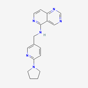molecular formula C17H18N6 B7281960 N-[(6-pyrrolidin-1-ylpyridin-3-yl)methyl]pyrido[4,3-d]pyrimidin-5-amine 