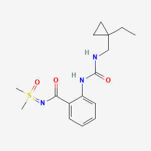 molecular formula C16H23N3O3S B7282004 N-[dimethyl(oxo)-lambda6-sulfanylidene]-2-[(1-ethylcyclopropyl)methylcarbamoylamino]benzamide 