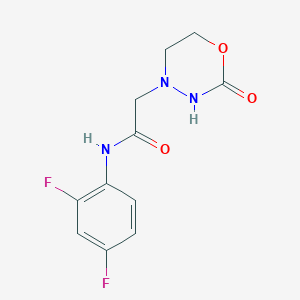 molecular formula C11H11F2N3O3 B7282231 N-(2,4-difluorophenyl)-2-(2-oxo-1,3,4-oxadiazinan-4-yl)acetamide 
