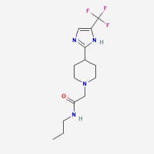 molecular formula C14H21F3N4O B7282232 N-propyl-2-[4-[5-(trifluoromethyl)-1H-imidazol-2-yl]piperidin-1-yl]acetamide 
