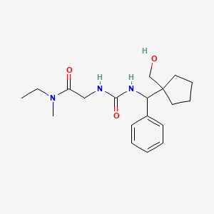 molecular formula C19H29N3O3 B7282280 N-ethyl-2-[[[1-(hydroxymethyl)cyclopentyl]-phenylmethyl]carbamoylamino]-N-methylacetamide 