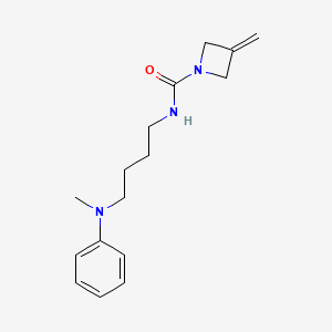 molecular formula C16H23N3O B7282320 N-[4-(N-methylanilino)butyl]-3-methylideneazetidine-1-carboxamide 