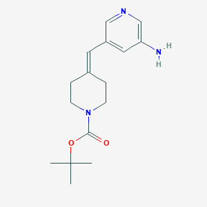 molecular formula C16H23N3O2 B7282529 Tert-butyl 4-[(5-aminopyridin-3-yl)methylidene]piperidine-1-carboxylate 