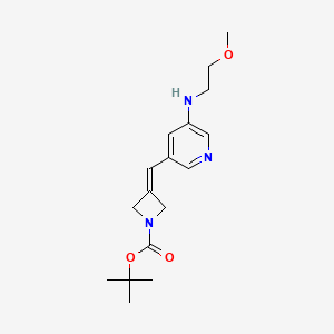 molecular formula C17H25N3O3 B7282550 Tert-butyl 3-[[5-(2-methoxyethylamino)pyridin-3-yl]methylidene]azetidine-1-carboxylate 