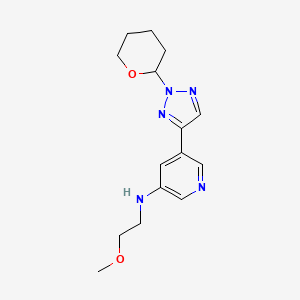 molecular formula C15H21N5O2 B7282556 N-(2-methoxyethyl)-5-[2-(oxan-2-yl)triazol-4-yl]pyridin-3-amine 