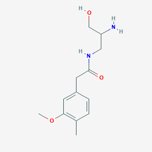 molecular formula C13H20N2O3 B7282645 N-(2-amino-3-hydroxypropyl)-2-(3-methoxy-4-methylphenyl)acetamide 