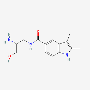 molecular formula C14H19N3O2 B7282653 N-(2-amino-3-hydroxypropyl)-2,3-dimethyl-1H-indole-5-carboxamide 