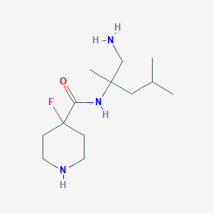 molecular formula C13H26FN3O B7282702 N-(1-amino-2,4-dimethylpentan-2-yl)-4-fluoropiperidine-4-carboxamide 