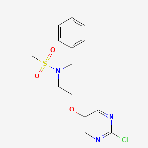 molecular formula C14H16ClN3O3S B7282740 N-benzyl-N-[2-(2-chloropyrimidin-5-yl)oxyethyl]methanesulfonamide 