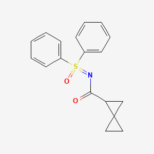 molecular formula C18H17NO2S B7282757 N-[oxo(diphenyl)-lambda6-sulfanylidene]spiro[2.2]pentane-2-carboxamide 