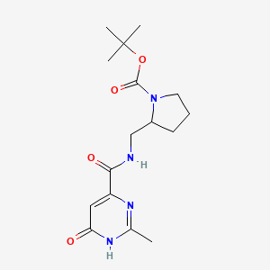 molecular formula C16H24N4O4 B7282888 tert-butyl 2-[[(2-methyl-6-oxo-1H-pyrimidine-4-carbonyl)amino]methyl]pyrrolidine-1-carboxylate 
