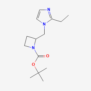 molecular formula C14H23N3O2 B7282937 Tert-butyl 2-[(2-ethylimidazol-1-yl)methyl]azetidine-1-carboxylate 