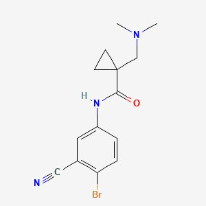 molecular formula C14H16BrN3O B7283058 N-(4-bromo-3-cyanophenyl)-1-[(dimethylamino)methyl]cyclopropane-1-carboxamide 