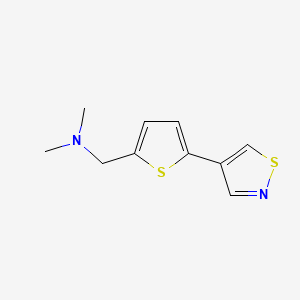 molecular formula C10H12N2S2 B7283145 N,N-dimethyl-1-[5-(1,2-thiazol-4-yl)thiophen-2-yl]methanamine 
