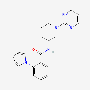 molecular formula C20H21N5O B7283468 N-(1-pyrimidin-2-ylpiperidin-3-yl)-2-pyrrol-1-ylbenzamide 